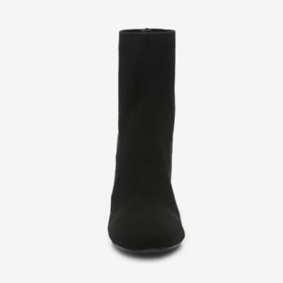 Mia Erika Black Knit Ankle Boots with Block Heel - Picture 3 of 15